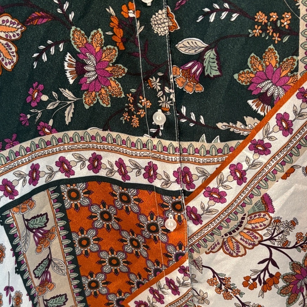 23 ptp Calvin Klein Multicolor Floral Blouse farm rio vibes! - Picture 6 of 9